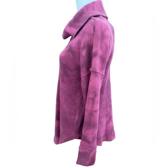 Maeve Pink Tie-Dye Cowl Neck Thermal Top Sz XS Runs Big - Picture 5 of 7